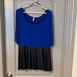 Blue and Black Women's Top